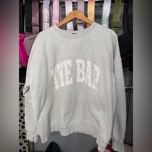 The Bar Varsity Crewneck Grey White